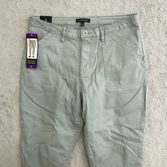 NEW Banana Republic Women's Size 14 High Rise Twill Chino Pants Gray - Picture 10 of 11